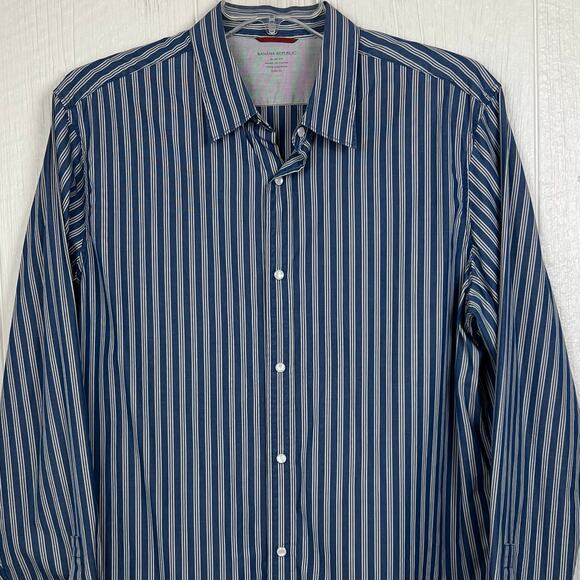 Banana Republic Pearl Snap Shirt men’s XL Slim Fit long sleeve snap up - Picture 2 of 6